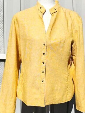 NWT Coldwater Creek Yellow Blazer/Jacket Snap Buttons Size 14 MRSP $79.95